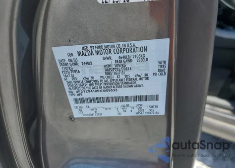 2006 Mazda Tribute S z USA, uszkodzony, nr VIN 4F2YZ94106KM09533